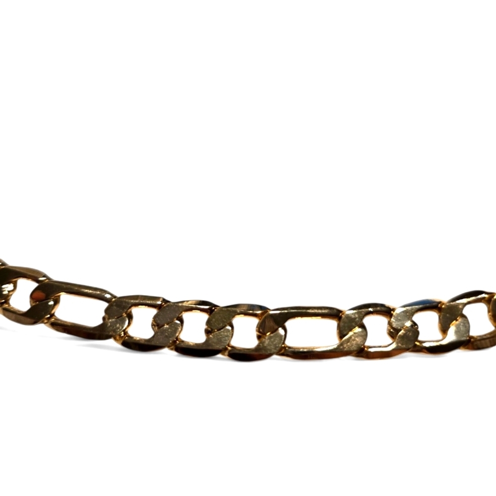 Figaro Chain 18k Gold Layered Chain Mens Necklace 22inch Gold - Picture 4 of 7